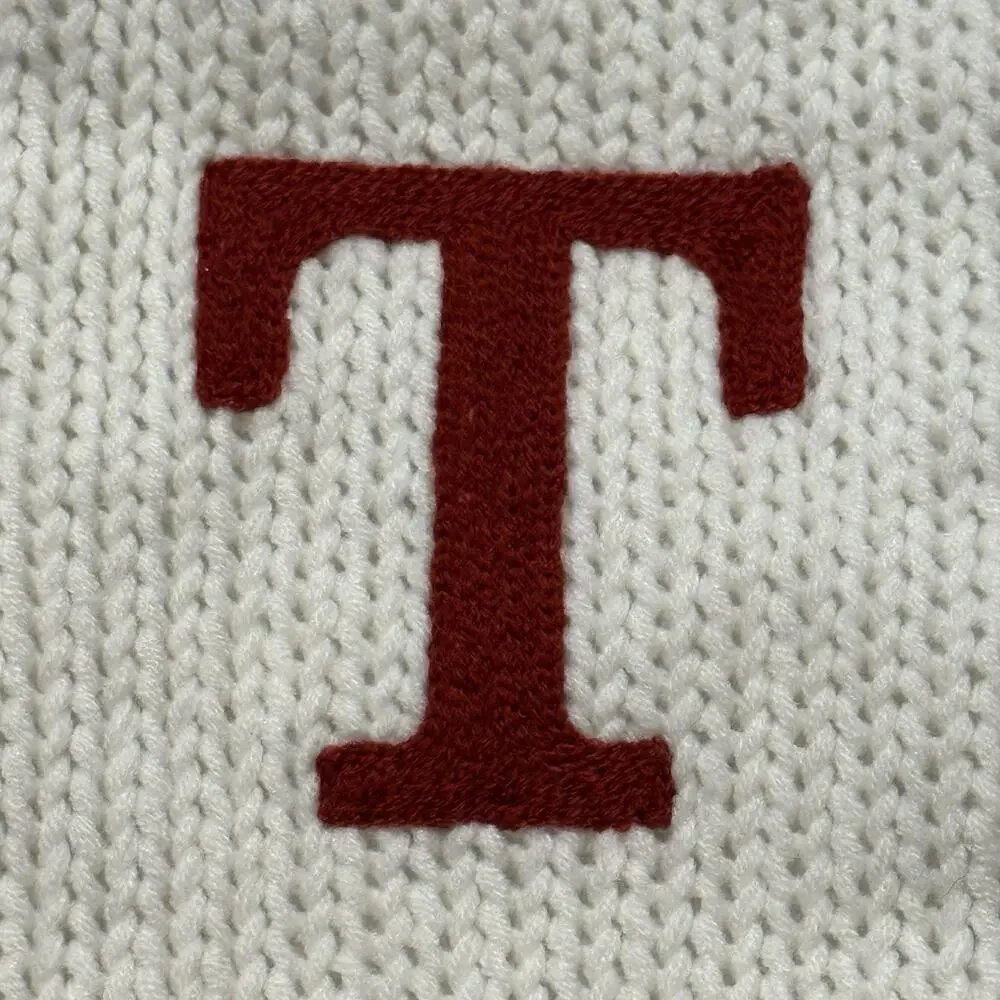 Wondershop Monogram Christmas Stocking Letter T Initial Ivory Red Knit Target